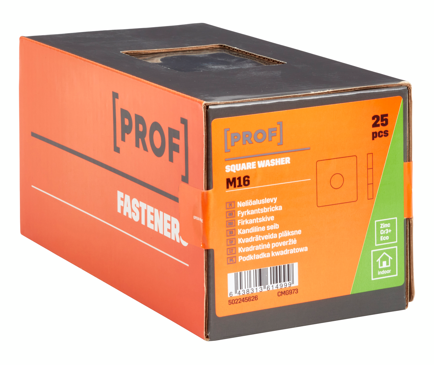 Neliöaluslevy Prof DIN436 M16 sähkösinkitty 25kpl