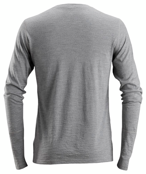 T-paita Snickers pitkähihainen merinovilla 2427-2800 harmaa