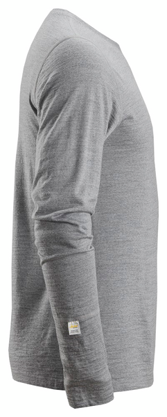 T-paita Snickers pitkähihainen merinovilla 2427-2800 harmaa