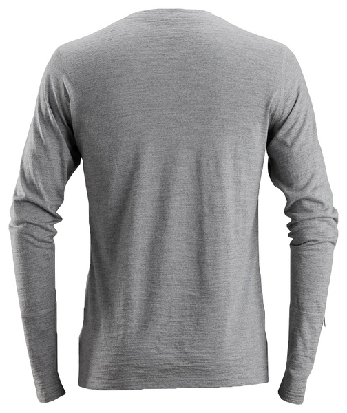 T-paita Snickers pitkähihainen merinovilla 2427-2800 harmaa