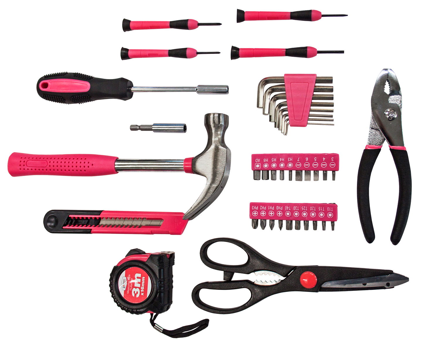 Työkalusetti Tamo 39-osainen pinkki