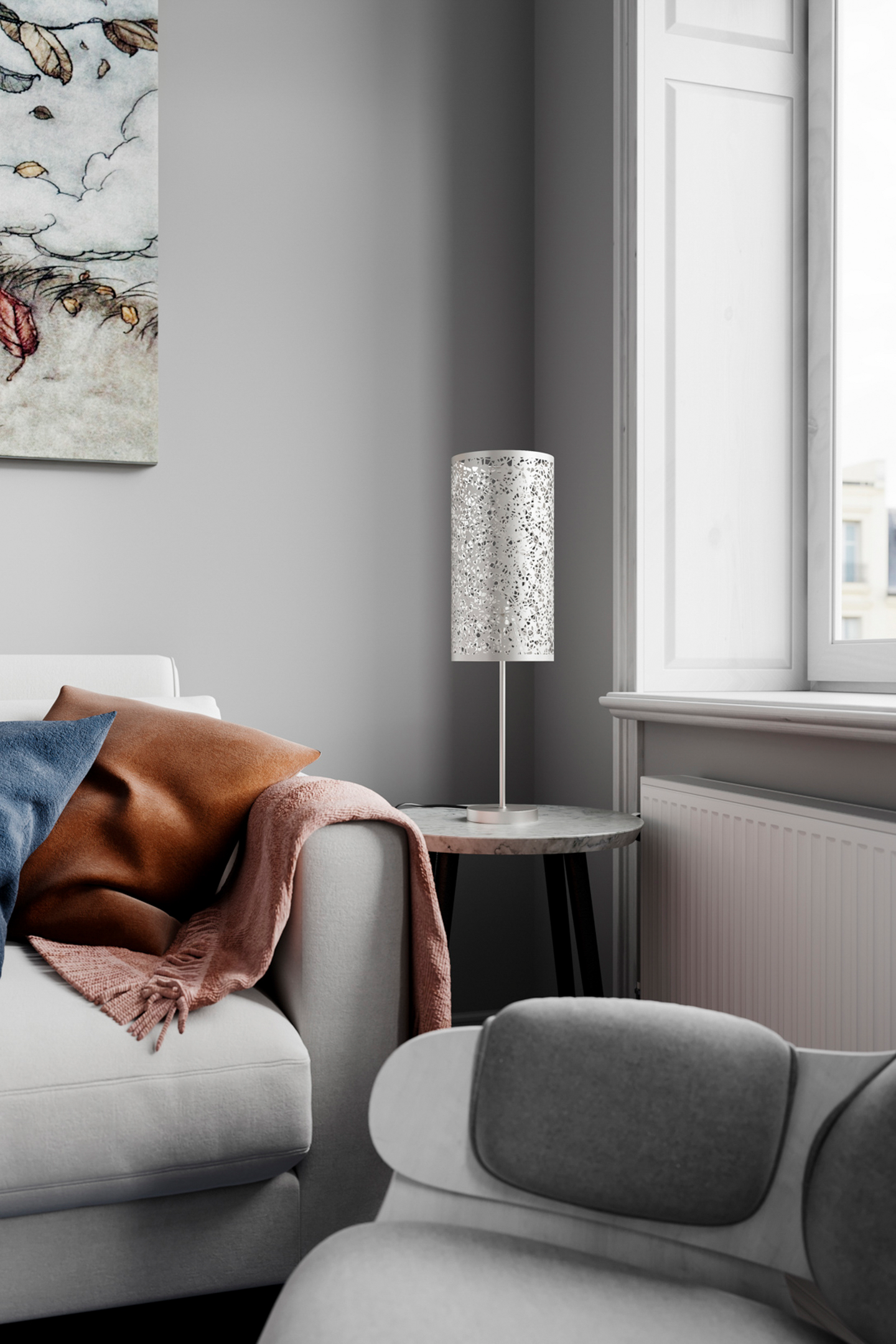 Pöytävalaisin By Rydéns Mesh hopea