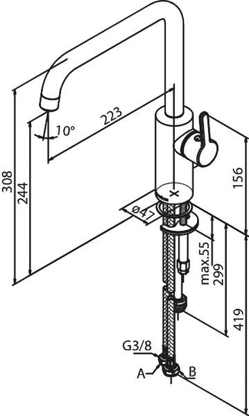 Keittiöhana Damixa 74081.61 Silhouet pkv