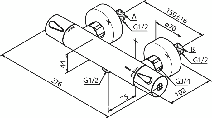Suihkutermostaatti Damixa 74400.61 Silhouet