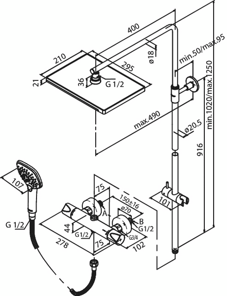 Sadesuihku Damixa 57921.30 Slate