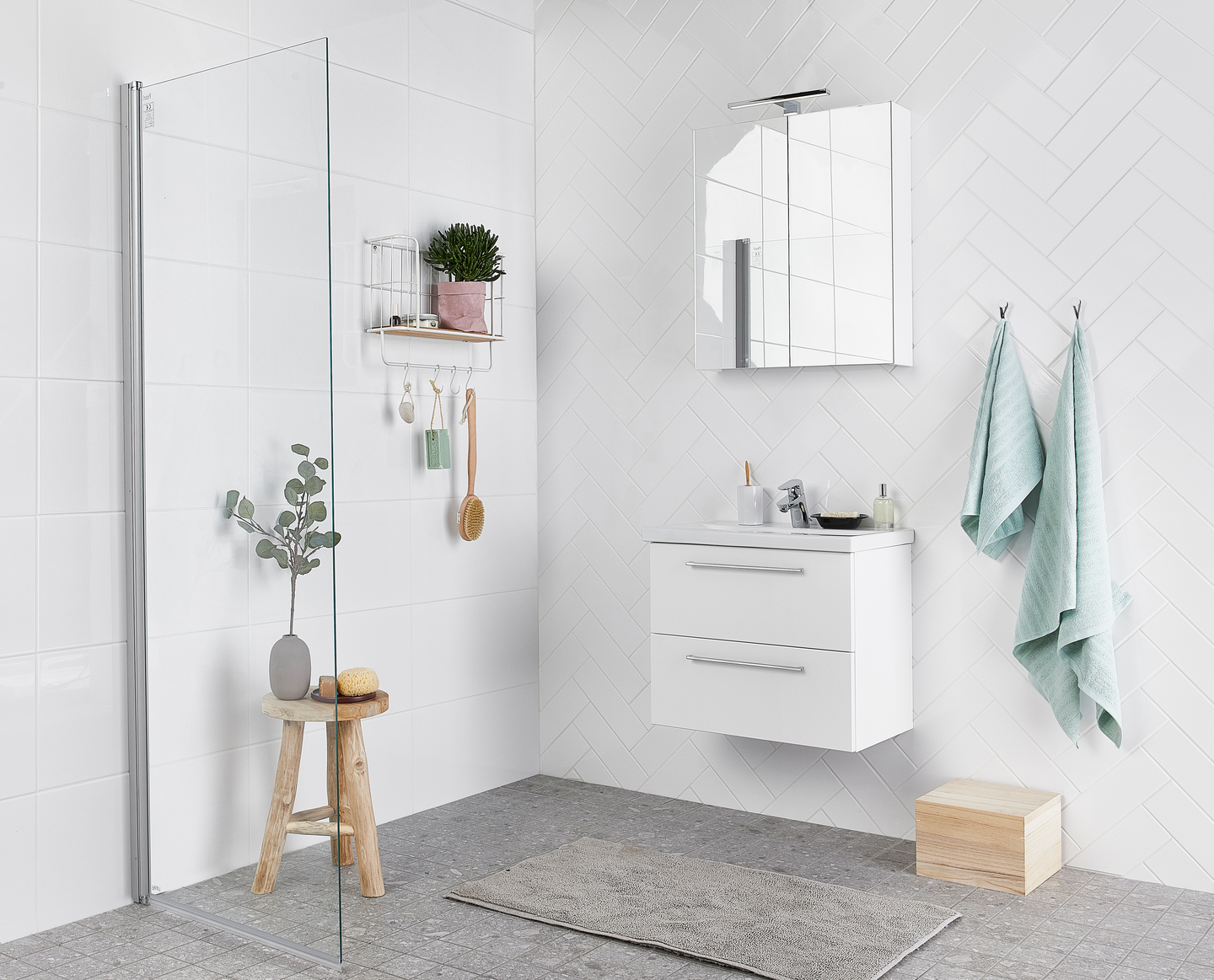 Kylpyhuonekalustesarja Cello Wave 60cm