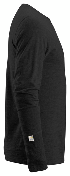 T-paita Snickers pitkähihainen merinovilla 2427-0400 musta