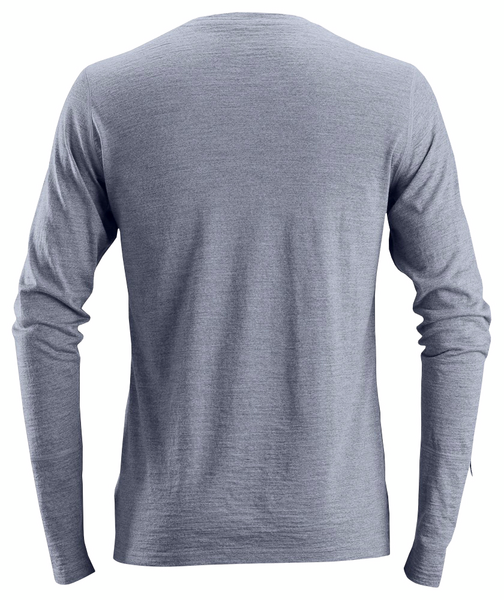 T-paita Snickers pitkähihainen merinovilla 2427-3400 sininen