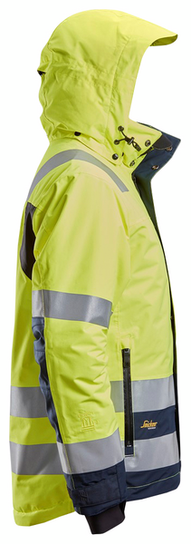 Talvitakki Snickers 1132-6695 Hi-Vis vedenpitävä keltainen/tummansininen