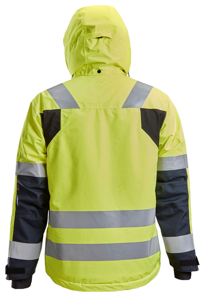 Talvitakki Snickers 1132-6695 Hi-Vis vedenpitävä keltainen/tummansininen