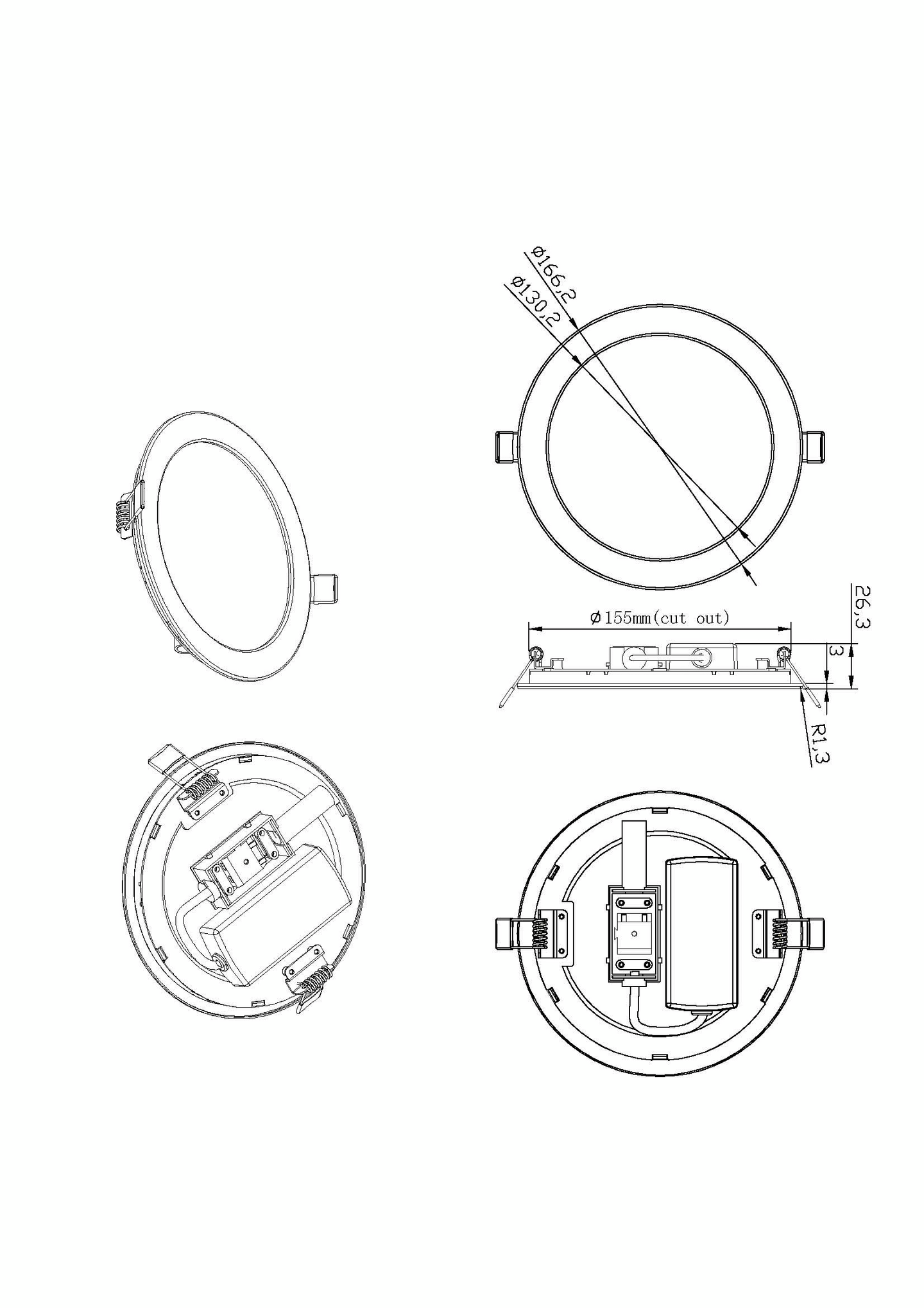 Uppovalaisin Cello Spa Era II 166mm 12W 4000K valkoinen IP44/20