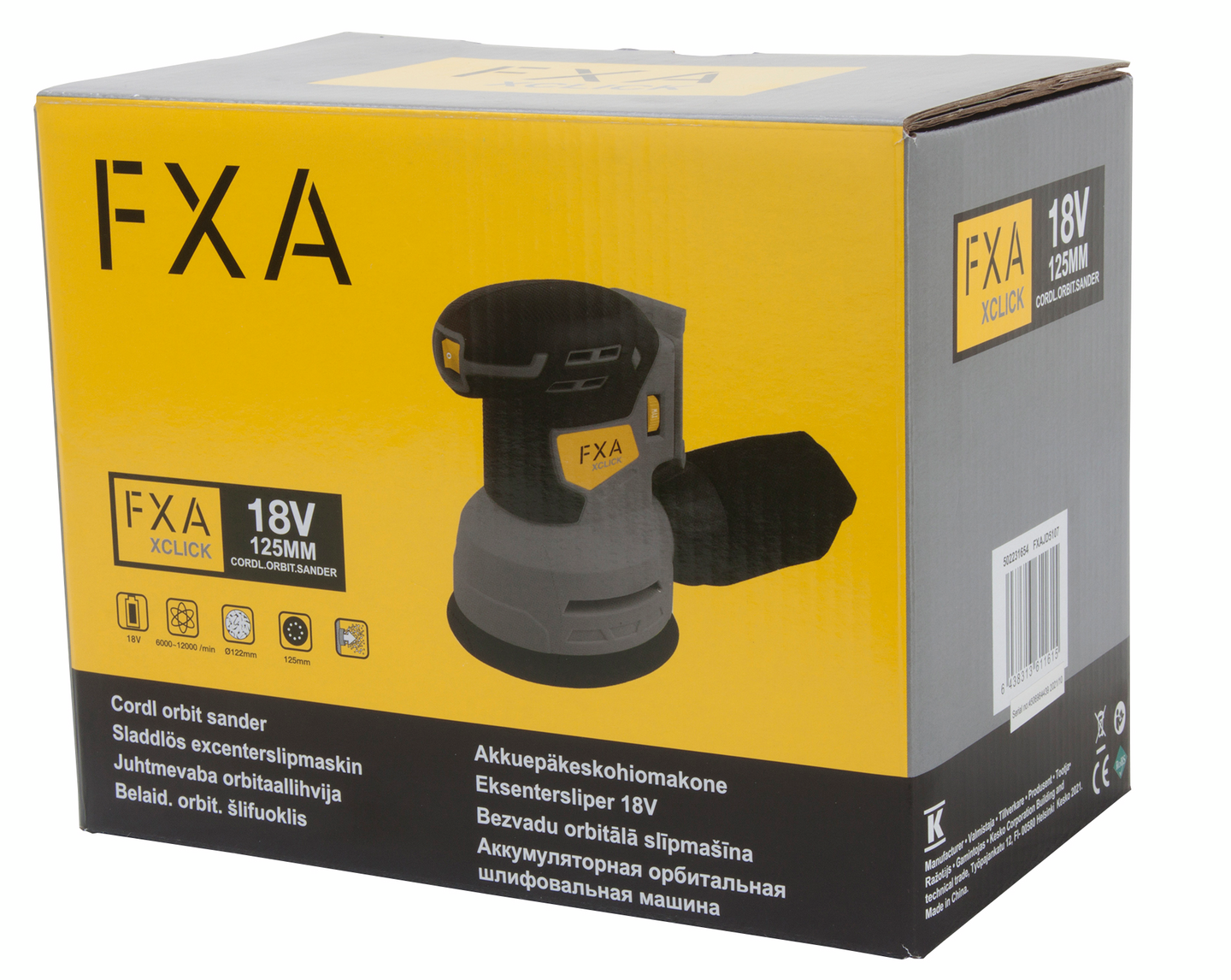 Akkuepäkeskohiomakone FXA XCLICK 18V runko