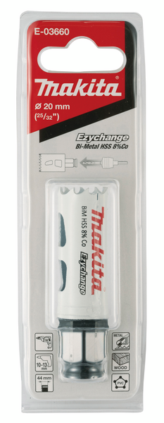 Reikäsahanterä Makita Ezychange BIM 8% koboltti 20mm