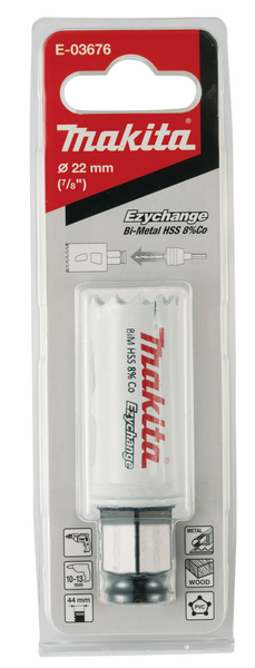 Reikäsahanterä Makita Ezychange BIM 8% koboltti 22mm