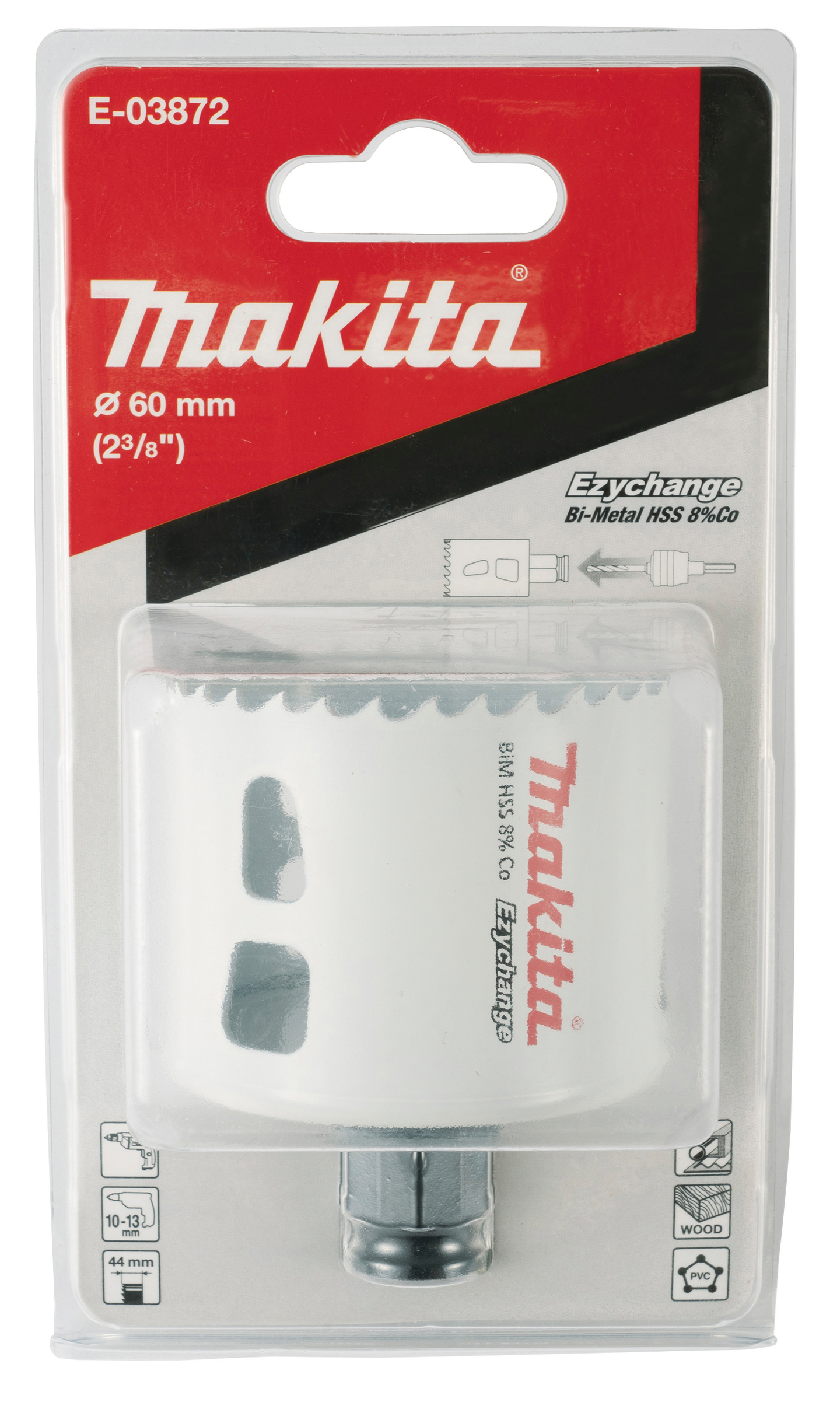 Reikäsahanterä Makita Ezychange BIM 8% koboltti 60mm