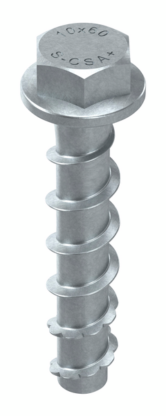 Betoniruuvi Sormat S-CSA+ 10x60/5 SW15 sähkösinkitty 25kpl