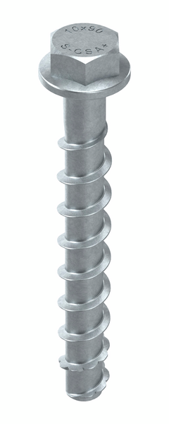 Betoniruuvi Sormat S-CSA+ 10x90/5/35 SW15 sähkösinkitty 25kpl