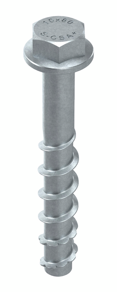Betoniruuvi Sormat S-CSA+ 10x80/25 SW15 sähkösinkitty 25kpl