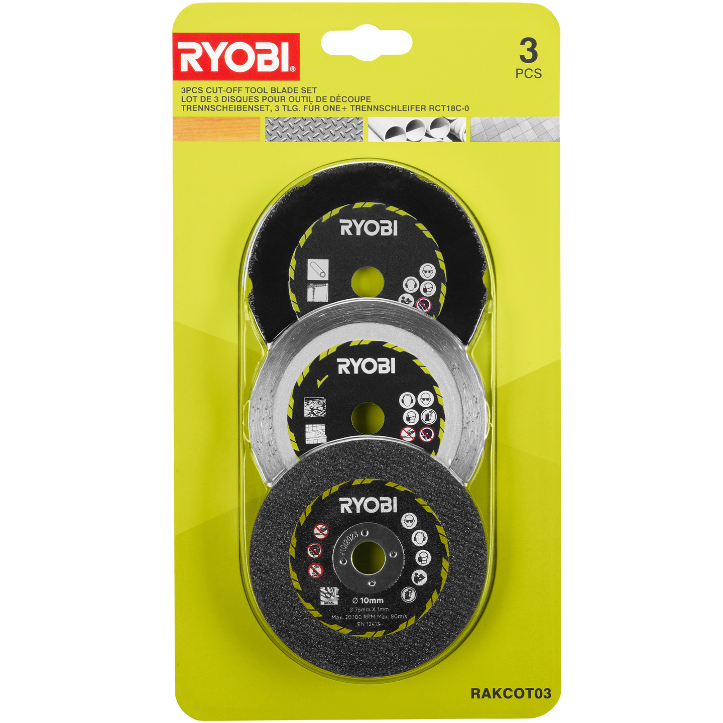 Katkaisulaikkasarja Ryobi RAKCOT03 76mm 3kpl
