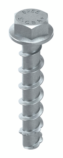 Betoniruuvi Sormat S-CSA+ 8x55/5 SW13 sähkösinkitty 50kpl
