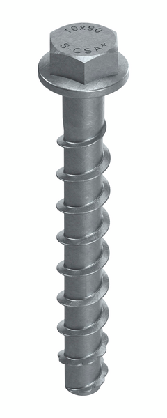 Betoniruuvi Sormat S-CSA+ 10x90/5/35 SW15 ML pinnoitettu 25kpl