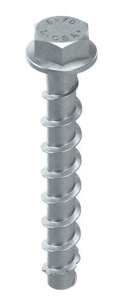 Betoniruuvi Sormat S-CSA+ 8x70/5/20 SW13 sähkösinkitty 50kpl