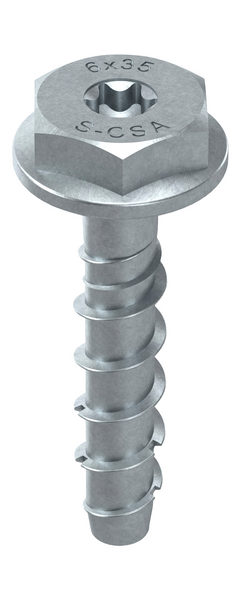 Betoniruuvi Sormat S-CSA HEX 6x35/1 SW13 ML pinnoitettu 100kpl