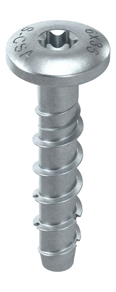 Betoniruuvi Sormat S-CSA P matala kupukanta 6x35/1 (L) T30 sähkösinkitty 100kpl