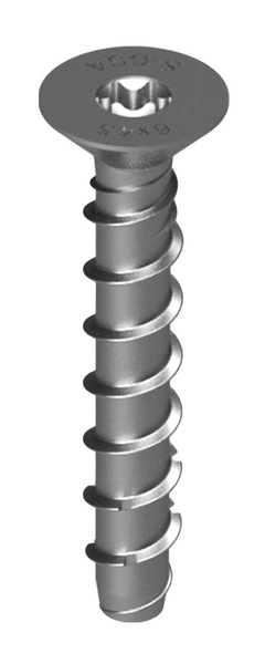 Betoniruuvi Sormat S-CSA CS uppokanta 6x45/5/10 T30 ML pinnoitettu 100kpl