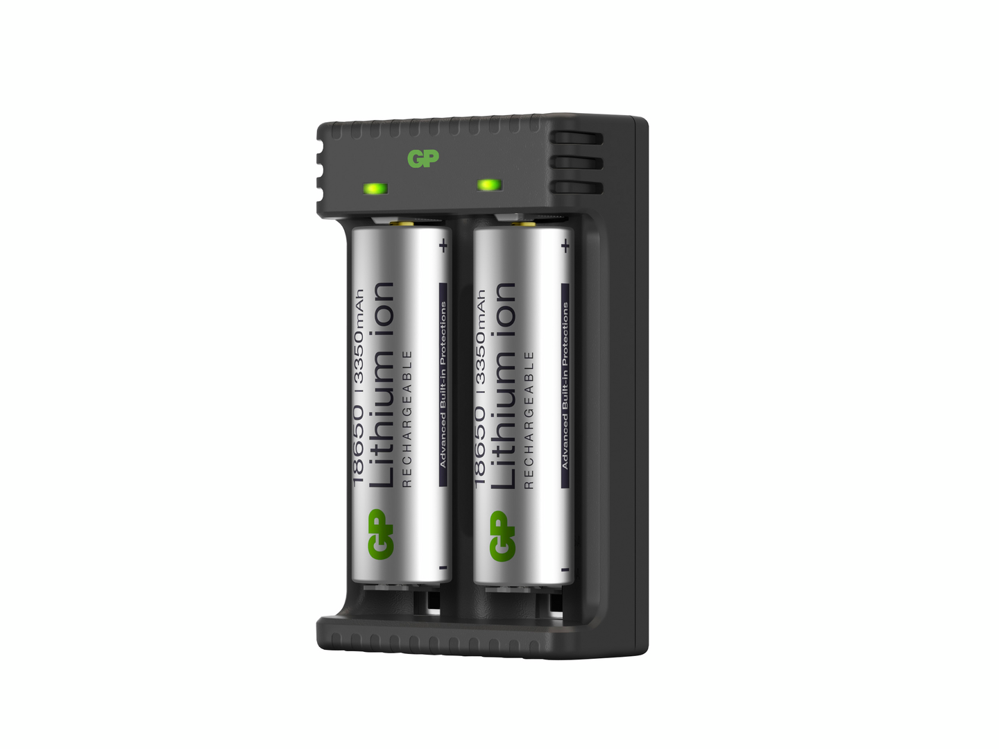 Akkulaturi GP 2-Slot Li-ion ja akut 2 x 18650 3350mAh