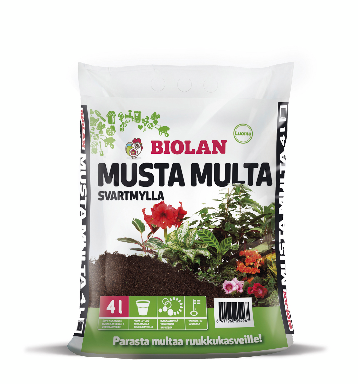 Kukkamulta musta multa Biolan 4l