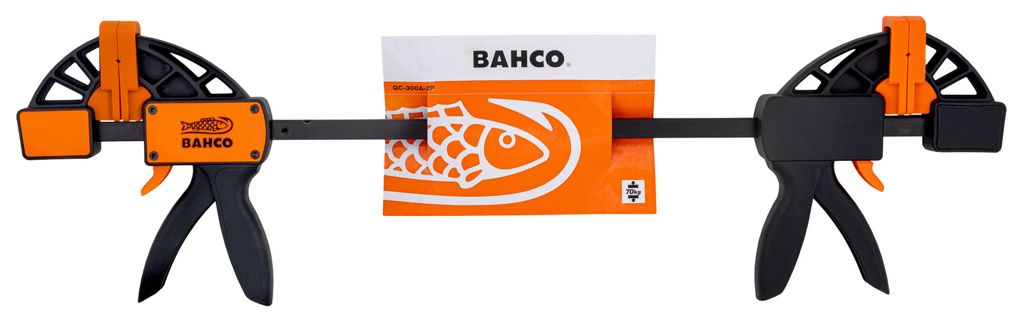 Pikapuristin Bahco 300mm 70kg puristusvoima. Käännettävä leuka. 2kpl pakkaus