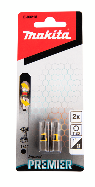 Ruuvauskärki Makita 25mm TX20 2kpl, Impact Premier iskevälle ruuvinvääntimelle