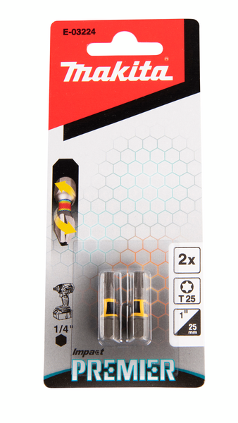 Ruuvauskärki Makita 25mm TX25 2kpl, Impact Premier iskevälle ruuvinvääntimelle