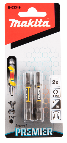Ruuvauskärki Makita 50mm TX20 2kpl, Impact Premier iskevälle ruuvinvääntimelle