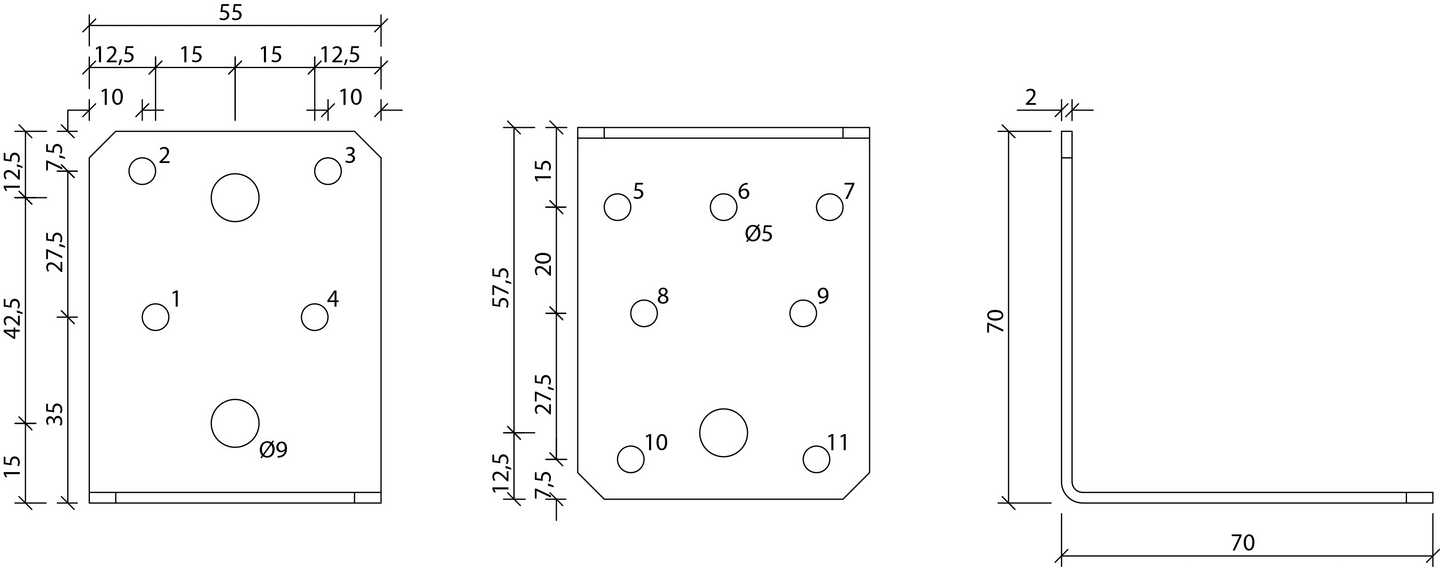 Kulmalevy Paslode 70x70x2,0x55mm V6 210910