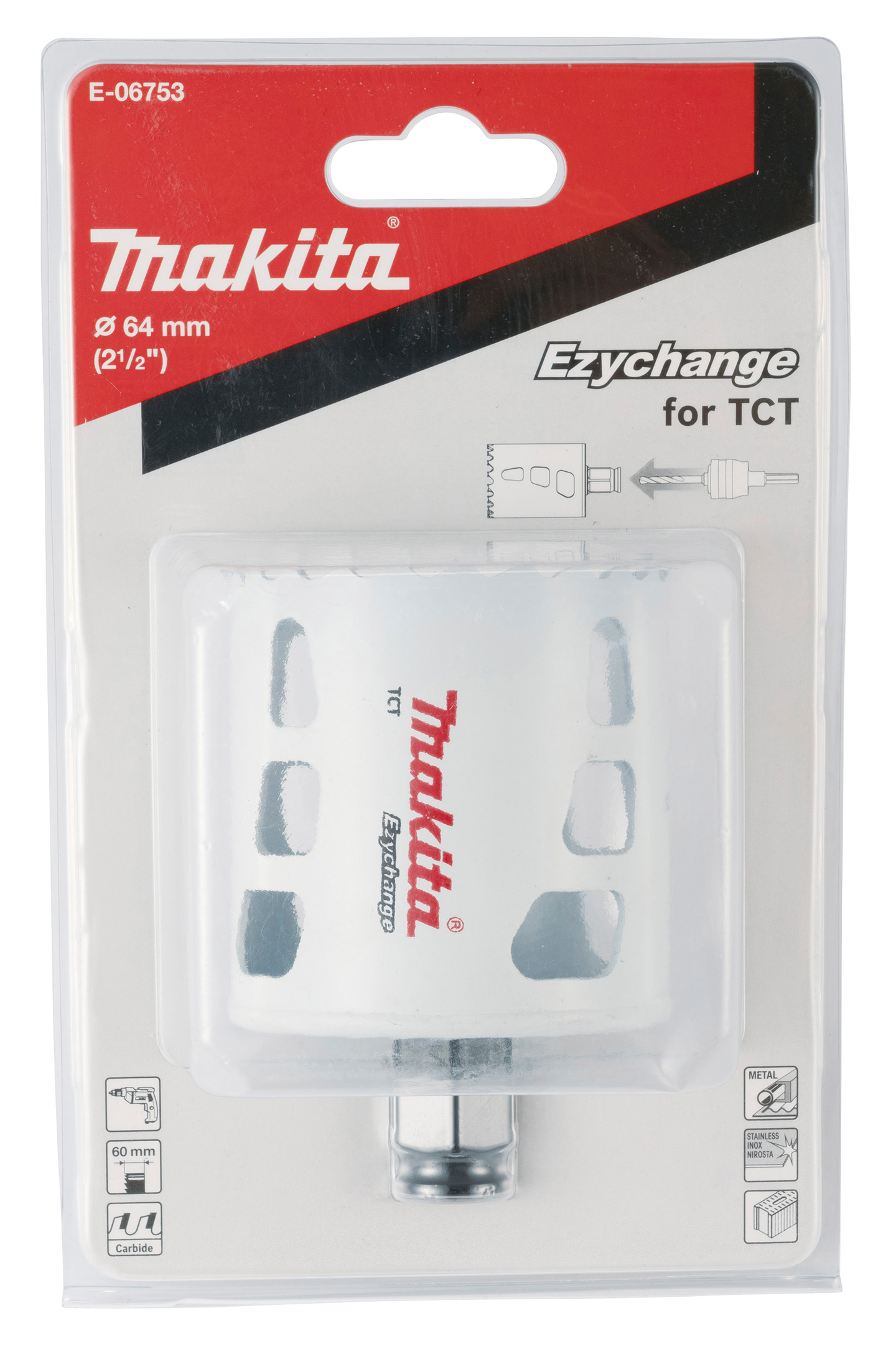Reikäsahanterä Makita Ezychange 64mm TCT Multipurpose