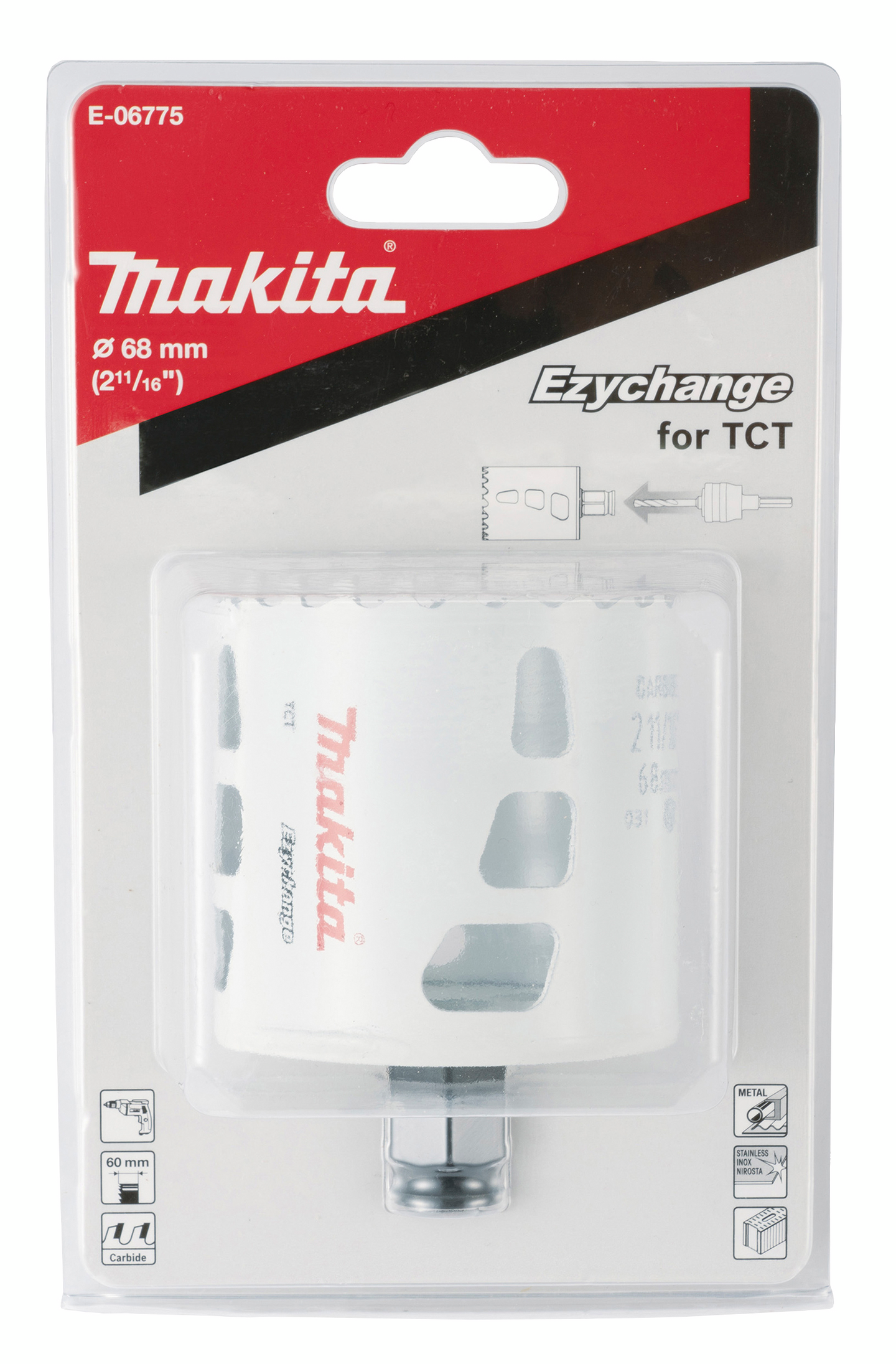 Reikäsahanterä Makita Ezychange 68mm TCT Multipurpose