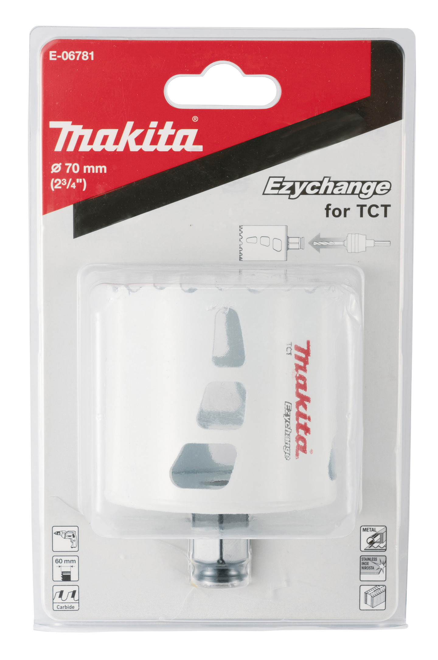 Reikäsahanterä Makita Ezychange 70mm TCT Multipurpose
