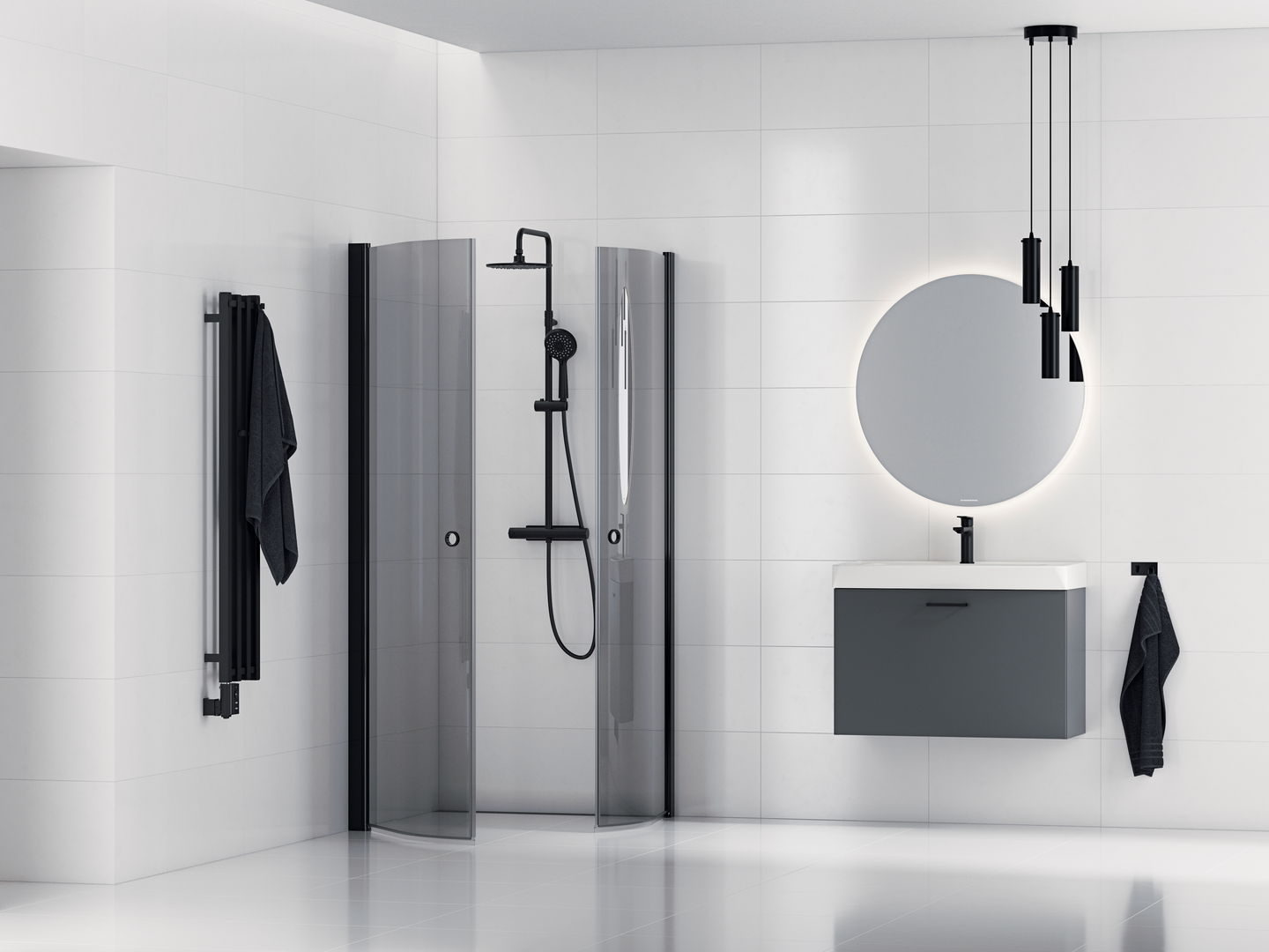 SPEGEL SVEDBERGS VALJE RUND LED, 80X2,9X80CM