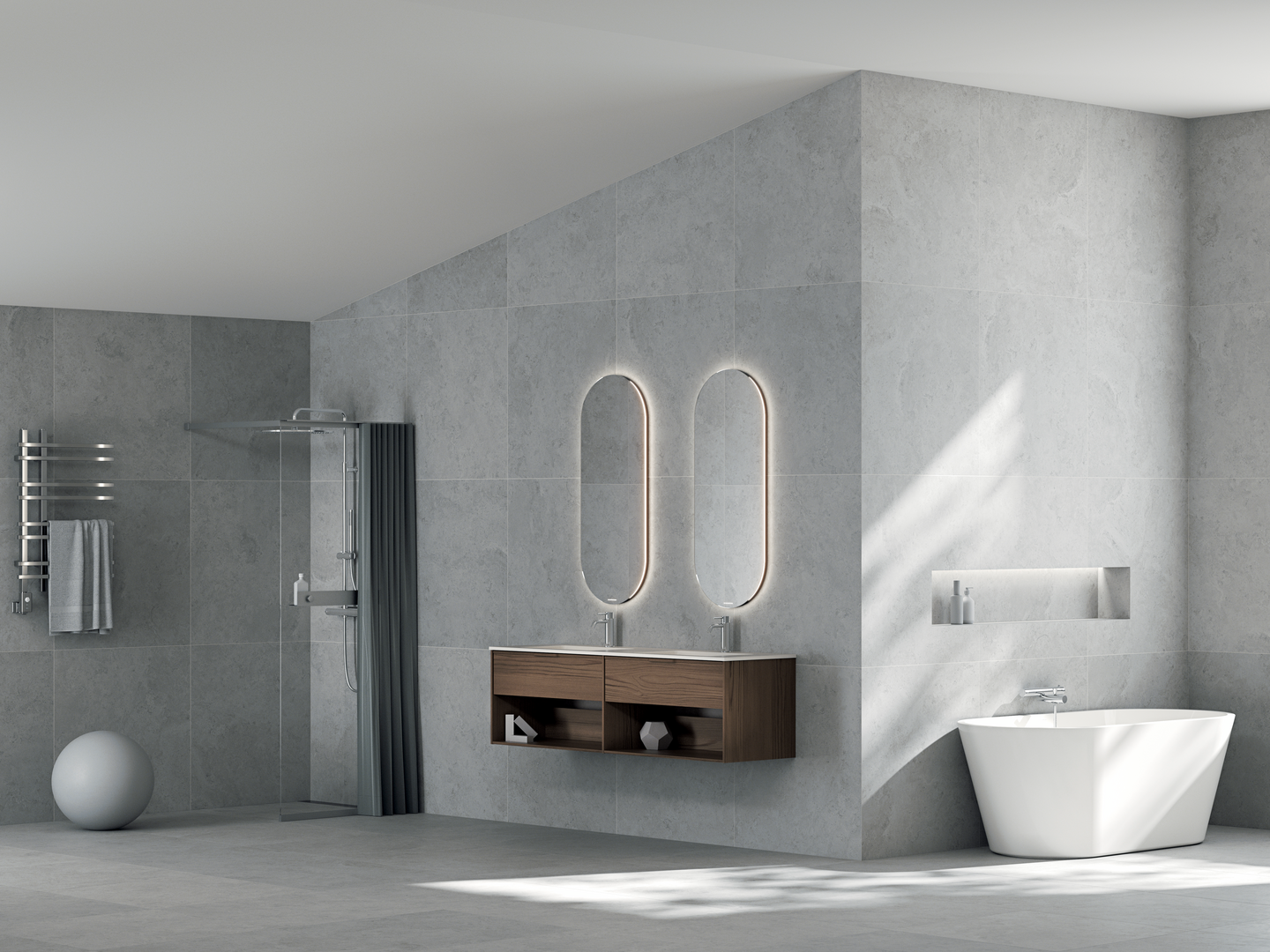 SPEGEL SVEDBERGS VALJE OVAL LED, 45X2,5X110CM