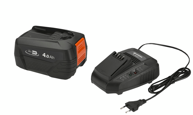Akkusarja GARDENA P4A 4,0Ah PBA 18V/72 + AL 1830