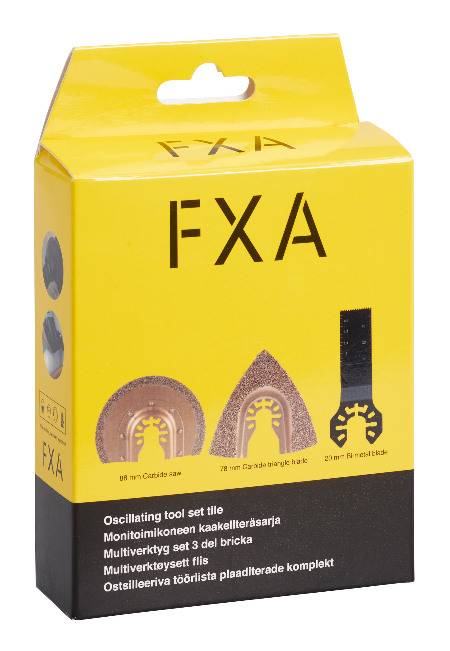 Monitoimikoneen kaakeliteräsarja FXA 3-osainen