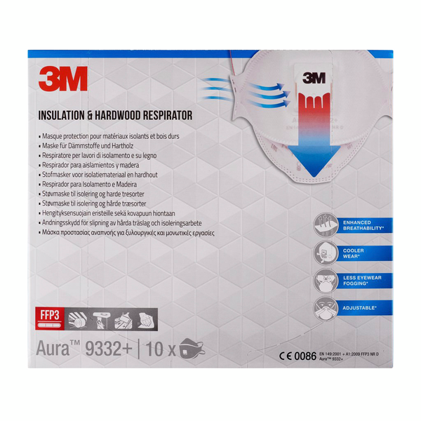 Hengityssuojain 3M 9332 FFP3 Pro 10kpl