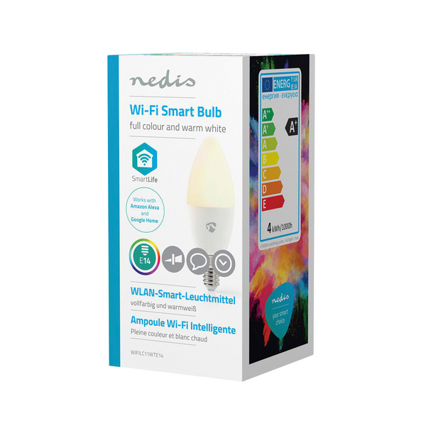 Led-lamppu Nedis Smartlife WiFi kynttilä 2700K+RBG 350lm E14
