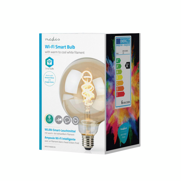 Led-lamppu Nedis Smartlife WiFi Filament 1800-6500K 350lm G125N E27