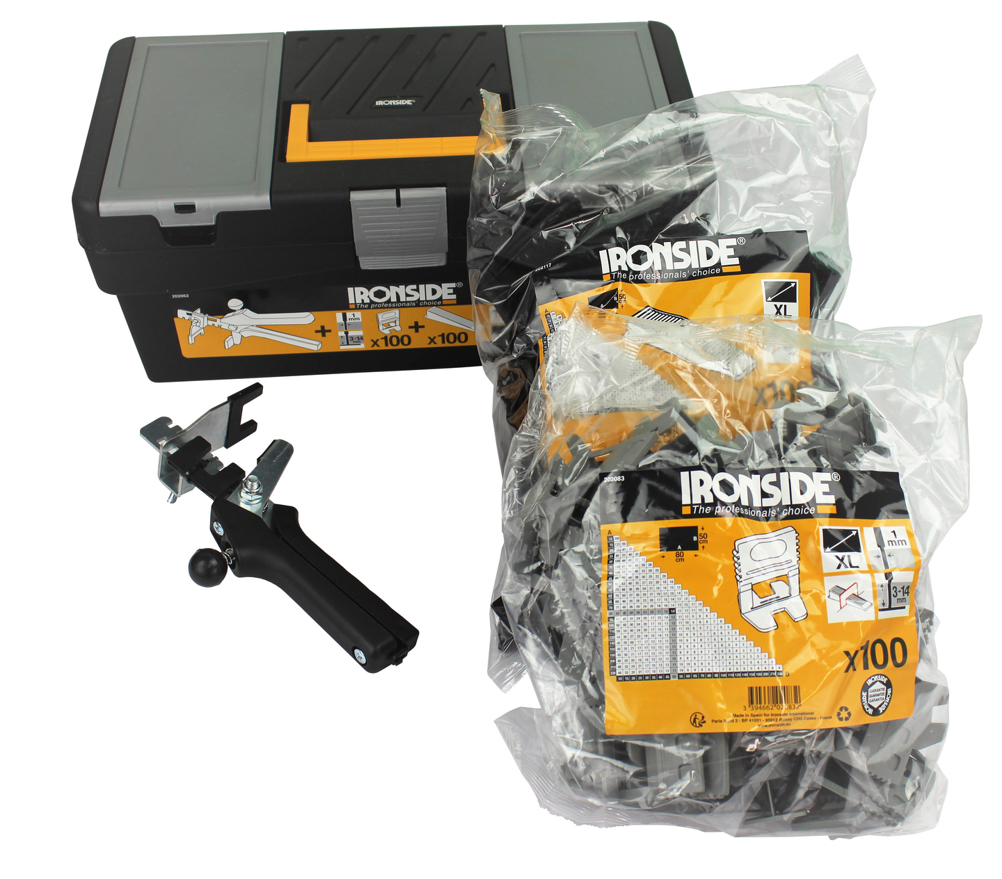 Laatantasaussetti Ironside 2mm 100 + 100 + pihdit