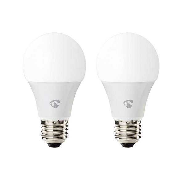 Led-lamppu Nedis Smartlife WiFi 2700K+RBG 470lm A60 2kpl E27