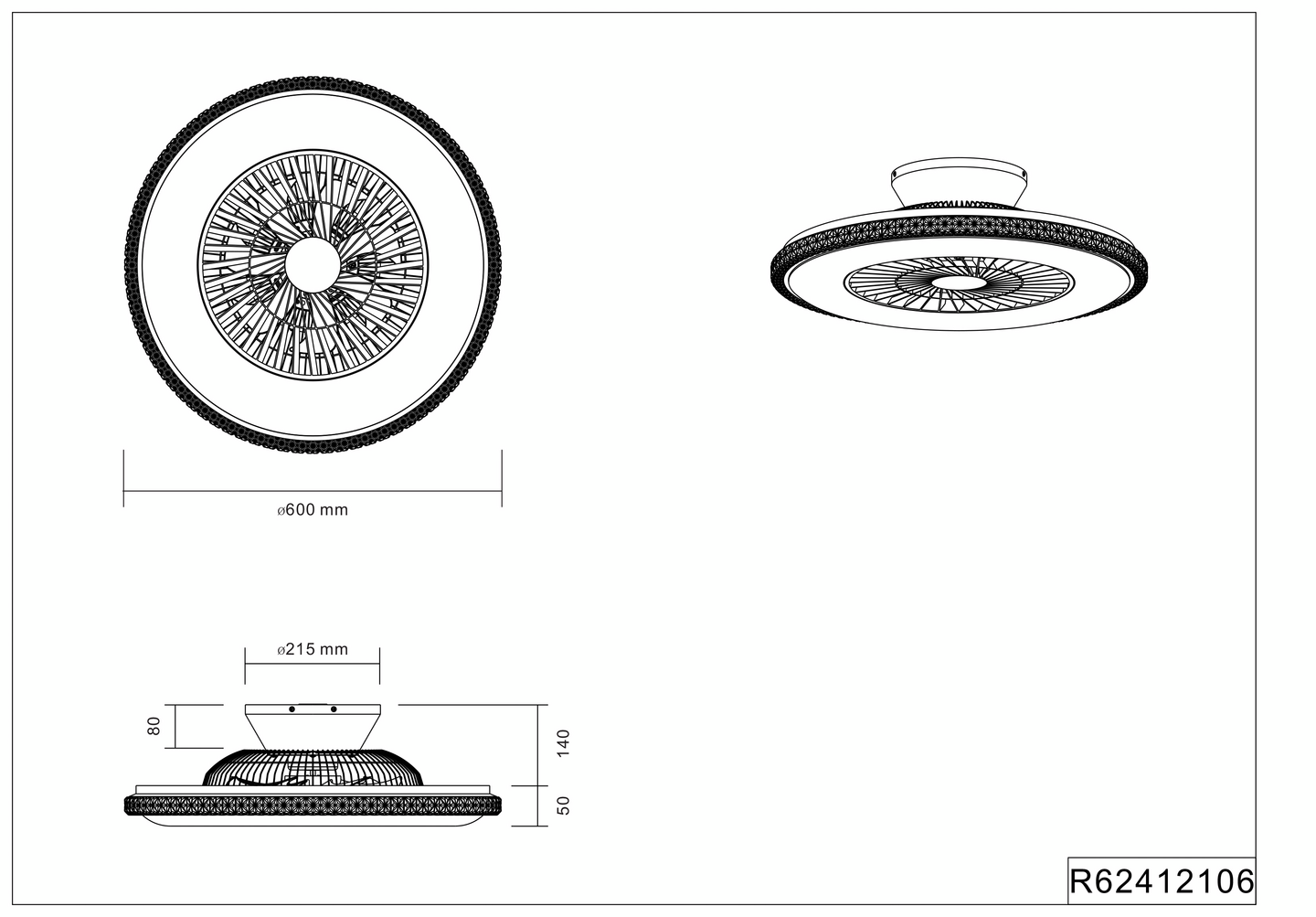 Tuuletinplafondi TRIO Harstad led 39,6W kirkas