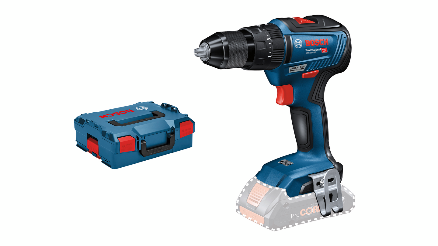 Akkuiskuporakone Bosch GSB 18V-55 Solo L-Boxx